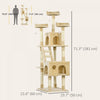 Pawhut 71inch Cat Tree, Cat Tower With Scratching Post, Cat Houses, Toys, Beige|Pawhut 71 Pouces A Gratter Arbre A Chat Kitty Condo Centre D'activites De Jeu A Plusieurs Niveaux Av