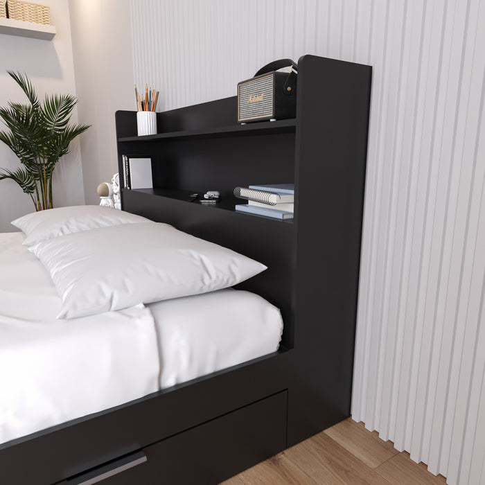 Nordika Hunter Bookcase Full Headboard - Black
