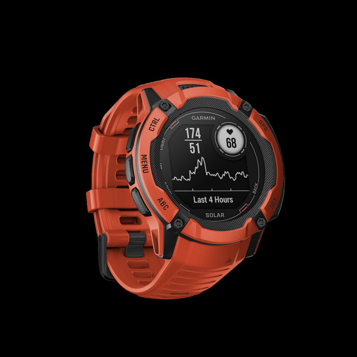 Garmin Instinct® 2x Solar Gps Smartwatch - Health & Fitness Tracking With Multi-band Gnss - Flame Red