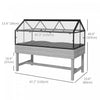 Outsunny Raised Garden Bed With Cold Frame Greenhouse Vent Distressed Grey|Outsunny Lit De Jardin Sureleve, Event De Serre A Cadre Froid, Gris Vieilli