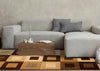 Florence Brown Beige Layered Squares Rug, 5'3" x 7'5" Indoor Area Rug | Tapis Florence a carreaux superposes marron et beige, 5'3" x 7'5"