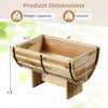 Costway 1 Pcs Outdoor Wooden Planter Solid Acacia Wood Half-barrel Planter Box With Legs