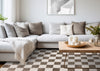 Leopold Checkered Brown White Geometric Area Rug - 2'7" x 4'11"|Carpette géométrique Leopold brune et blanche à motif de carreaux - 2 pi 7 po x 4 pi 11 po