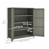Outsunny Wicker Outdoor Storage Cabinet, 4-shelf Pool Storage, Dark Grey