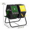 Outsunny 34.5 Gallon Composter, Dual Chamber Compost Bin, Yellow And Green|Outsunny Bac A Compost A Double Chambre De 34,5 Gallons Avec Pieds En Acier