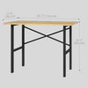 Homcom 46" Workbench Table Oak Wood Top, Heavy-duty Steel Work Table|Homcom Table D'etabli De 46 Po, Plateau En Bois De Chene, Table De Travail
