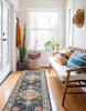 Lotus Navy Rug 2'8" x 8'2" | Tapis de Couloir Traditionnel Lotus 2'8" x 8'2" en Bleu marin