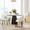 HOMCOM Dining Chairs Set of 4 Kitchen Chairs with Metal Legs Cream White