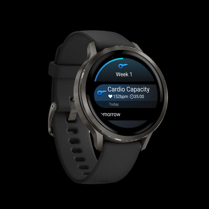Garmin Venu 4 41mm Slate Black GPS Smartwatch - Training Wearable, Heart Rate, Stress Track, Workout Suggestions, Training Readiness, Mixed Sessions