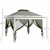 Outsunny 11' X 11' Pop-up Gazebo With Double Roof Carrying Bag, Dark Grey