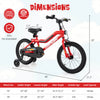 Costway 16" Led Lighted Kids Bike With Adjustable Seat Coaster Brake Training Wheels Red