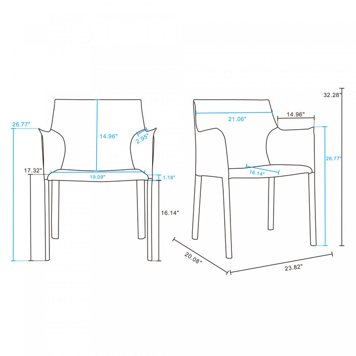 Paris Modern 6-Piece Dining Chair Set in Clay