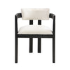 Evelyn Rubberwood Dining Chair with Armrests and Upholstery Seating Set of 2,Black | Evelyn Ensemble de 2 chaises de salle a manger en bois de caoutchouc avec accoudoirs et assise rembourree, noir