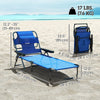 Outsunny Folding Lounge Chair W/ Reclining Back, Tanning Chair, Dark Blue