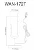 Dainolite Wand 2 Light Table Lamp Matte Black Finish|Lampe de table Wand de Dainolite avec fini noir mat et 2 ampoules