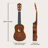 HOMCOM Portable 21 Inch Birch Wood Ukulele, 4 Nylon Strings Smooth Lightweight Beginner, Experienced Player, Brown