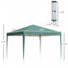 Outsunny 10x10ft Folding Pop Up Tent Outdoor Gazebo Canopy With Carrying Bag, Green|Outsunny 10x10ft Tente Escamotable Pliante D'exterieur Avec Auvent De Gazebo Avec Sac De Transport,