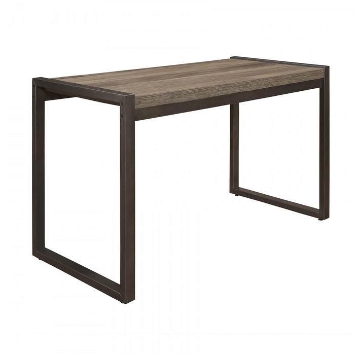 Bassett Writing Desk, Faux Wood & Gunmetal
