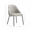 Gracie Modern Vegan Leather Metal Dining Chair in Stone Gray and Black - Set of 4 | Chaise de salle a manger moderne Gracie en cuir vegetalien et metal, gris pierre et noir - Lot de 4