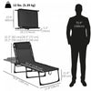 Outsunny Outdoor Folding Lounge Chair For Camping, Hiking, Black