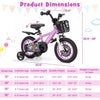 Costway 12" Kid's Bike For 3-4 With Height-adjustable Handlebar & Saddle Handbrake Purple