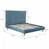 Crosby Modern Upholstered Velvet King Bed in Blue | Lit king moderne Crosby en velours bleu capitonne