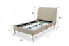 Heather Mid-Century Modern Velvet Upholstered Twin Bed in Gold and Tan | Lit jumeau Heather style milieu du siecle moderne, tapisse de velours, or et beige