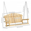 Outsunny Wooden Porch Swing 2-seater Hanging Outdoor Swing Bench W/ Chains|Outsunny Balancoire De Porche En Bois 2 Places Suspendu Avec Chaines