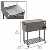 Outsunny 67-Qt Patio Cooler Cart with Bottle Opener, Rolling Ice Chest