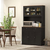 HOMCOM 71" Pantry Cabinet with Microwave Space, Tall Kitchen Hutch, Black