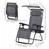 Outsunny Foldable Lounge Chair With Canopy Shade, Side Tray, Cup Holder