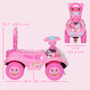 Qaba Push Car For Toddlers, Foot-to-floor Ride On Car Toy With Horn, Light, Music, Anti-over-backwards Device, Steering Wheel, Under Seat Storage For 1.5-3 Years Old, Pink
