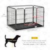 PawHut 4 Panels Dog Playpen, Heavy Duty Dog Fence, 28" H Portable Pet Playpen with Door Double Locking Latches, No Leaking Tray for Indoor Outdoor Backyard Garden, Grey