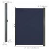 Outsunny 118" X 79" Retractable Side Awning Patio Outdoor Folding Privacy Screen With Resistance To |Outsunny 118"x79" Auvent Lateral Retractable Ecran D'intimite Pliable, Bleu