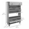 HOMCOM Narrow Shoe Cabinet w/ 2 Flip Drawers, Shoe Storage Cabinet, Grey