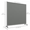 Outsunny Room Divider With Wheels, 6ft Rolling Privacy Screen, Dark Grey