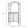 Outsunny 7' Metal Garden Arbor Arch With Scrollwork Doors For Ceremony, Weddings, Party, Backyard, L|Outsunny - Arche De Jardin En Acier De 7 Pieds Avec Portes A Volutes Pour Les Ceremonies, Les Mariag