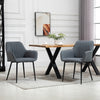 HOMCOM Dining Chairs Set of 2, Upholstered Accent Chairs with Metal Legs