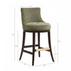 Lucia Modern Chenille Wood Upholstered Barstool in Leaf Green - Set of 2 | Tabouret de bar moderne Lucia en bois et tissu chenille vert feuille - Lot de 2