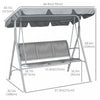 Outsunny 3-seater Patio Swing, Outdoor Swing Chair With Canopy For Garden|Outsunny Balancoire De Patio 3 Places, Chaise Exterieure D'oscillation