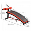 Soozier Sit Up Bench, Workout Bench Abdominal Trainer With Resistance Bands And Reverse Crunch Handl|Soozier Banc D'entrainement Entraineur Abdominal Multifonction Avec Bandes D'entrainement Fitness Ac