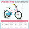Costway 18" Kids Bike With Adjustable Saddle Handlebar Removable Training Wheels Handbrake Pink