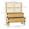 Outsunny 2 Tier Wooden Raised Bed W/ Trellis Elevated Planter Box, Natural|Outsunny Jardiniere En Treillis A 2 Etages, Lit De Jardin Sureleve En Bois