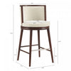 Evalyn Modern Wood Upholstered Barstool in Cream - Set of 3 | Tabouret de bar moderne en bois et tissu creme Evalyn - Lot de 3