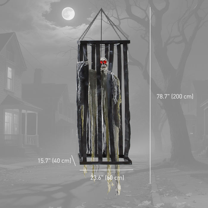 Outsunny Animated Halloween Decoration, Animatronics Skeleton Reaper