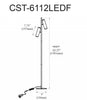 Dainolite Constance Floor Lamp 12w Satin Chrome Frosted Acrylic Diffuser|Lampe à pied Constance de Dainolite en acrylique givré qui diffuse la lumière, avec fini chromé satiné et ampoule de 12 W