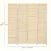 HOMCOM 4-Panel Room Divider, 5.6 FT Bamboo Folding Privacy Screen, Natural