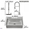 MultiSINK 33 in. Dual Mounted 3-Level Workstation Kitchen Sink, Faucet, Glass Rinser,Stainless Steel - E-XP31 Laundry Combo | Evier poste de travail MultiSINK 33 po, double pose, 3 niveaux, robinet, rince-verre, inox-E-XP31