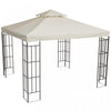 Outsunny 9.8' X 9.8' Square 2-tier Gazebo Canopy Replacement Top Cover Outdoor Garden Sun Shade, Cre|Outsunny 9,8 'x 9,8' Carre 2 Niveaux Belvedere Auvent Remplacement Couverture Superieure Exterieur J