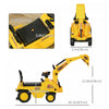 Homcom No Power 3 In 1 Ride On Toy Excavator Digger Scooter Pulling Cart Pretend Play Construction T|Homcom 3 En 1 Tour Sur Jouet Pelle Scooter Tirant Chariot Seimulation Jouer Camion De Construction